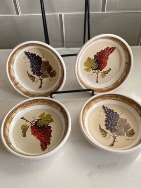 Cypress Home Grape Oil/Sauce Mini Dipping Bowl Set Of 4 Red/Purple